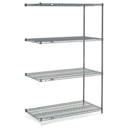 Nexel 5 Tier Wire Shelving Add-On Unit, 48W x 21D x 63H A21486N5